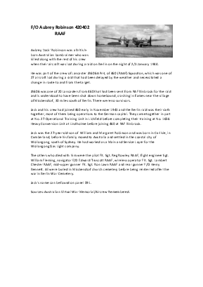 A preview of a PDF biography for Robinson, Aubrey